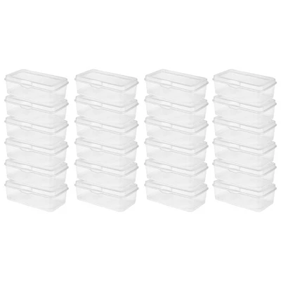 Sterilite Clear FlipTop Plastic Stacking Storage Container Tote With Latching Lid For Home Organization In Closets, Playroom, Or Craft Rooms 7 Sterilite Clear FlipTop Plastic Stacking Storage Container Tote With Latching Lid For Home Organization In Closets, Playroom, Or Craft Rooms - Image 7