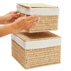 Juvale Juvale 2-Pack Storage Basket With Lids, Wicker Shelf Baskets For Bathroom Organization And Home Décor (2 Sizes) 10 Juvale Juvale 2-Pack Storage Basket With Lids, Wicker Shelf Baskets For Bathroom Organization And Home Décor (2 Sizes) -Rubbermaid Shop GUEST 9be90d6a 7310 4483 9310 94235350146a