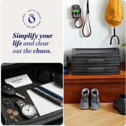 Homz 2 Pack Storage Cart, Wide Body 2 Drawer Plastic Container For Home And Office Organization, Black Frame With Smoke Tint Drawers -Rubbermaid Shop GUEST a157b04e e235 4ffa a99a c33d9c7a7967