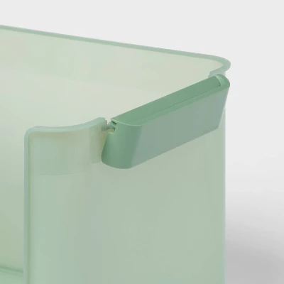 Click In Place 20.7qt Open Front Plastic Storage Bin For Home And Office Organization Green Tint - Brightroom™ 2 Click In Place 20.7qt Open Front Plastic Storage Bin For Home And Office Organization Green Tint - Brightroom™ - Image 2