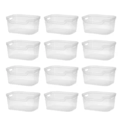 Sterilite 7 X 11 X 14.25 Inch Polished Open Scoop Front Storage Bin With Comfortable Carry Through Handles For Household Organization, Clear -Rubbermaid Shop GUEST a6538dda 05ee 4679 bce2 c68c31823d17