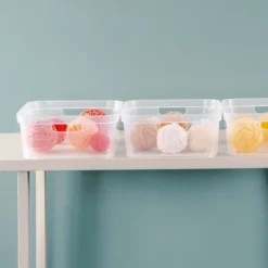 Sterilite 5.25 X 12.25 X 15 Inch Medium Modern Storage Bin W/ Comfortable Carry Through Handles & Banded Rim For Household Organization, Clear 8 Pack -Rubbermaid Shop GUEST a6f46da4 51bd 4308 857f 764b2b70ebcb