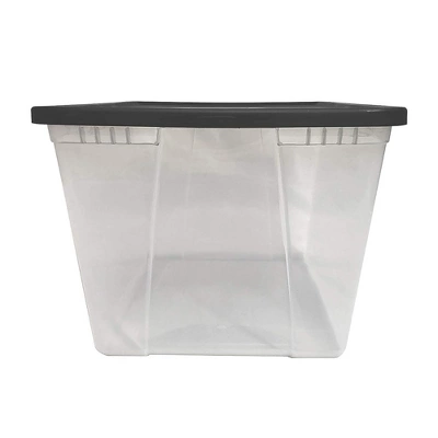 Homz Snaplock 56-Quart Plastic Multipurpose Stackable Storage Container Bins With Gray Snaplock Lid For Home And Office Organization, Clear (2 Pack) 3 Homz Snaplock 56-Quart Plastic Multipurpose Stackable Storage Container Bins With Gray Snaplock Lid For Home And Office Organization, Clear (2 Pack) - Image 3