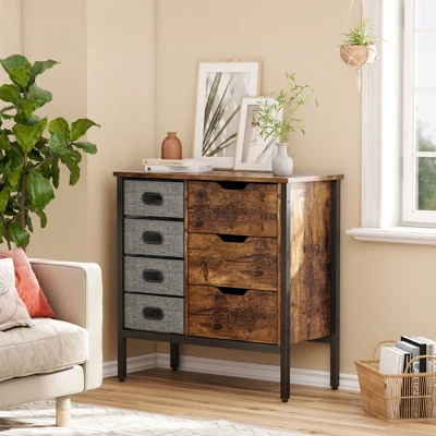 Bestier Buffet Hallway And Living Room Storage Cabinet With 7 Drawers For Home Office And Bedroom For Decluttering And Organization, Rustic Brown 2 Bestier Buffet Hallway And Living Room Storage Cabinet With 7 Drawers For Home Office And Bedroom For Decluttering And Organization, Rustic Brown - Image 2