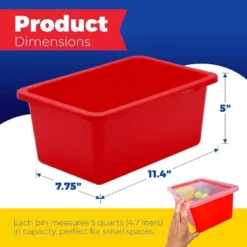 Storage Bins - Stackable Storage Bins, Plastic Storage, Bins Storage Containers, 3 Pcs Per Pack - Cubby Storage Organizers, Classroom Organization