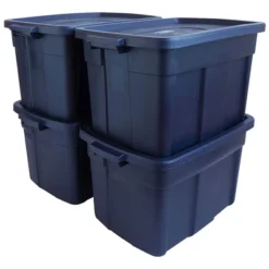 Rubbermaid Roughneck 25 Gallon Rugged Stackable Storage Container With Tight Lid For Indoor Or Outdoor Home Organization, 4 Pack -Rubbermaid Shop GUEST ac533a42 bd92 418c 803f eeb6d49f0219