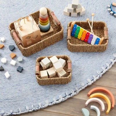 Juvale Set Of 3 Small Wicker Baskets For Storage, Woven Nesting Bins With Handles For Bathroom Towels And Toilet Paper Organization, Shelf 3 Sizes 2 Juvale Set Of 3 Small Wicker Baskets For Storage, Woven Nesting Bins With Handles For Bathroom Towels And Toilet Paper Organization, Shelf 3 Sizes - Image 2