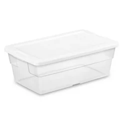 Sterilite 6 Quart Clear Plastic Stacking Storage Container Tote With White Lid For Garage, Kitchen, And Closet Organization -Rubbermaid Shop GUEST aeea496c e691 40e3 8ff1 911f89194f91