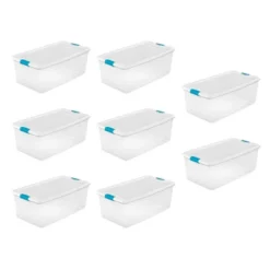 Sterilite Storage System Solution With 106 Quart Clear Stackable Storage Box Organization Containers With White Latching Lid -Rubbermaid Shop GUEST aef6139e 8e24 4669 917b a887d846d029