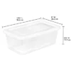Sterilite Storage Box, 6 Quart Stackable Tote, Clear Plastic Container With Secure Snapping Lids For Home And Office Organization, White, 12 Pack