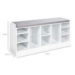 Best Choice Products 46in Shoe Storage Organization Rack Bench For Entryway, Bedroom W/ Padded Seat, 10 Cubbies - White 11 Best Choice Products 46in Shoe Storage Organization Rack Bench For Entryway, Bedroom W/ Padded Seat, 10 Cubbies - White -Rubbermaid Shop GUEST affdd3bd 2cd5 4200 935a 0f89cc81b6f2