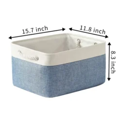 Aoibox Large Canvas Storage Bins With Handles Collapsible Baskets For Closet Shelves Laundry Organization 3 Pack White Blue 10 Aoibox Large Canvas Storage Bins With Handles Collapsible Baskets For Closet Shelves Laundry Organization 3 Pack White Blue -Rubbermaid Shop GUEST b04b7cd4 4b90 4e57 8dd2 23c6ed9aa3b1