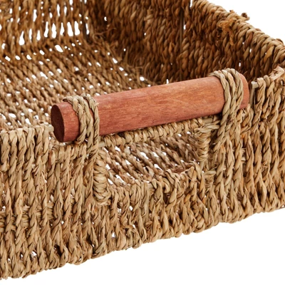 Juvale Set Of 3 Small Wicker Baskets For Storage, Woven Nesting Bins With Handles For Bathroom Towels And Toilet Paper Organization, Shelf 3 Sizes 4 Juvale Set Of 3 Small Wicker Baskets For Storage, Woven Nesting Bins With Handles For Bathroom Towels And Toilet Paper Organization, Shelf 3 Sizes - Image 4
