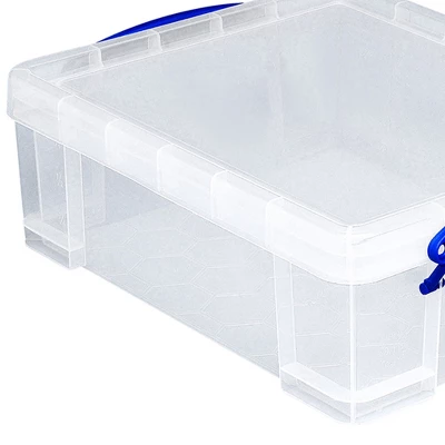 Really Useful Box Stackable 8.1 Liter Plastic Storage Container Bin With Snap Lid & Built-In Clip Lock Handles For Home & Office Organization (4 Pack) 3 Really Useful Box Stackable 8.1 Liter Plastic Storage Container Bin With Snap Lid & Built-In Clip Lock Handles For Home & Office Organization (4 Pack) - Image 3