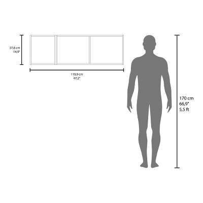 INFURNIC Decorative Wall Shelf Wall Cabinet With Lift Up Door And Open Shelf For Storage And Organization Space Saving, Grey, 13"*47.2"*14.9" 2 INFURNIC Decorative Wall Shelf Wall Cabinet With Lift Up Door And Open Shelf For Storage And Organization Space Saving, Grey, 13"*47.2"*14.9" - Image 2