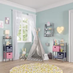 RiverRidge Home RiverRidge Kids' 2pc Fabric Collapsible Storage Cube Organizers With Handles For Playroom Organization