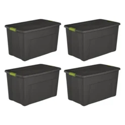 Sterilite Stackable 35 Gallon Storage Tote Box With Latching Container Lid For Home And Garage Space Saving Organization, Gray -Rubbermaid Shop GUEST bb216200 e8ca 43bb bd05 f9f182cce14c
