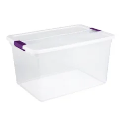 Sterilite 66 Quart Clear Latch Lid Storage Container Tote, 12 Pack, And 15 Quart Clear Latch Lid Storage Container Tote, 12 Pack For Home Organization