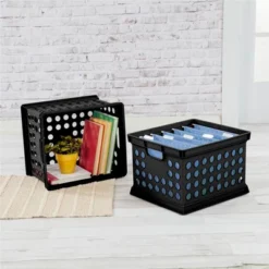 Sterilite Stackable Plastic Storage Crate Bin Organizer File Box With Handles For Home, Office, Dorm, Garage, Or Utility Organization, Black -Rubbermaid Shop GUEST c0bd3e37 4cbb 4ea8 b9dd cb3e87f8c441