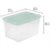 Sterilite 6 Pack 64 Quart Latching Box, Clear Plastic Stackable Storage Bin Container With Latch Lid For Home Garage Organization, Mindful Mint