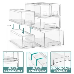 Sorbus 4 Pack Wide Large Clear Plastic Stackable Drawers With Handles - LaundryOffice, Closet, Home, Bathroom, Organization And Storage -Rubbermaid Shop GUEST c3f2ca53 e1f5 4109 93e7 6572a0f48072