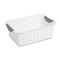 Sterilite Set Of Ultra Plastic Storage Baskets With Handles Including 12 Small, 12 Medium, And 6 Large Containers For Home Organization, 30 Count