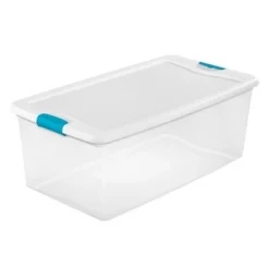 Sterilite Storage System Solution With 106 Quart Clear Stackable Storage Box Organization Containers With White Latching Lid -Rubbermaid Shop GUEST c81a775a 2ba1 4d2b bb1f eed01700342c