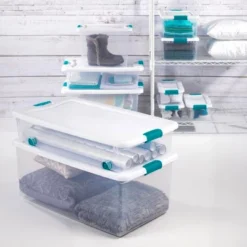 Sterilite 12 Sets Of 15-Quart & 6 Sets Of 25-Quart Heavy-Duty Stackable Clear Latch Lid Storage Container Tote For Home Organization -Rubbermaid Shop GUEST ca4a06b6 c4be 48ba 968c 1703cc444bb9