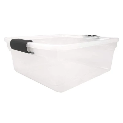 Homz 15.5 Qt Plastic Multipurpose Stackable Clear Storage Container Bins With Lid For Home Or Office Organization, Gray Latch (16 Pack) 2 Homz 15.5 Qt Plastic Multipurpose Stackable Clear Storage Container Bins With Lid For Home Or Office Organization, Gray Latch (16 Pack) - Image 2