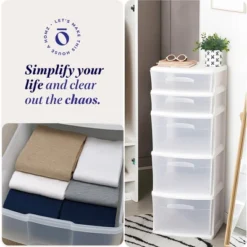 Homz Storage Cart, Medium 5 Drawer Plastic Container For Home And Office Organization, White Frame With Clear Drawers -Rubbermaid Shop GUEST ccf8ae0c a9d1 42b1 ae68 e6988f5d673f