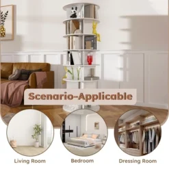 KTMBDW 6 Tier Rotating Shoe Rack Tower, Spinning Shoe Display Lazy Susan, Revolving 360 Shoe Rack Storage Round Carousel,Vertical Handbag Organization -Rubbermaid Shop GUEST cd99650c 5a93 4e4f b02f 9bd6ee50337f 1