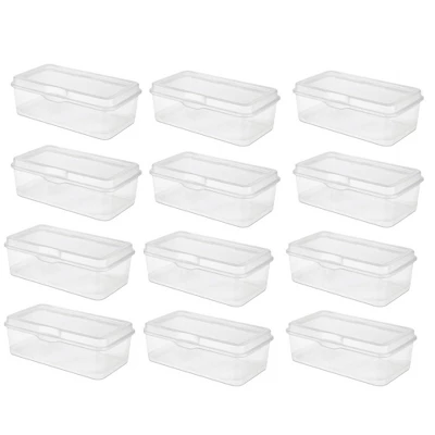Sterilite Clear FlipTop Plastic Stacking Storage Container Tote With Latching Lid For Home Organization In Closets, Playroom, Or Craft Rooms 5 Sterilite Clear FlipTop Plastic Stacking Storage Container Tote With Latching Lid For Home Organization In Closets, Playroom, Or Craft Rooms - Image 5