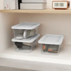 Sterilite Storage Box, 6 Quart Stackable Tote, Clear Plastic Container With Secure Snapping Lids For Home And Office Organization, White, 24 Pack -Rubbermaid Shop GUEST ce7ba33f 85b6 43ec 8510 6fc41ecb9911 3