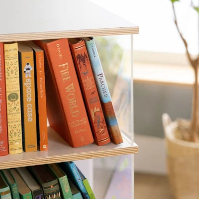 EdQ Rotating Big Book Display–White: 3-Tier Kids Bookshelf For Classroom Storage, Book Organizer With Acrylic Shelves For Homeschool Organization 2 EdQ Rotating Big Book Display–White: 3-Tier Kids Bookshelf For Classroom Storage, Book Organizer With Acrylic Shelves For Homeschool Organization - Image 2