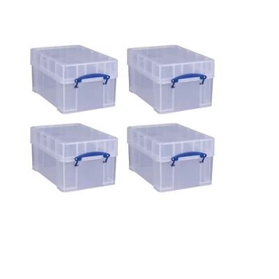 Really Useful Box 9 Liter Stackable Storage Container W/ XL Snap Lid & Built-In Clip Lock Handles For Home Or Office Organization, Clear (12 Pack) 1 Really Useful Box 9 Liter Stackable Storage Container W/ XL Snap Lid & Built-In Clip Lock Handles For Home Or Office Organization, Clear (12 Pack)