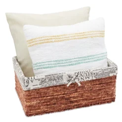 Set Of 5 Brown Woven Storage Nesting Baskets For Closet Organization, Bathroom Shelves, Pantry, Vanity, Bathroom, Small, Rectangular, 3 Sizes -Rubbermaid Shop GUEST d7b07830 0ac7 4f8f af11 897c86d9b196