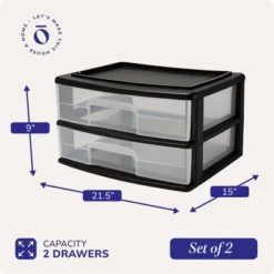 Homz 2 Pack Storage Cart, Wide Body 2 Drawer Plastic Container For Home And Office Organization, Black Frame With Clear Drawers 7 Homz 2 Pack Storage Cart, Wide Body 2 Drawer Plastic Container For Home And Office Organization, Black Frame With Clear Drawers -Rubbermaid Shop GUEST d818c16e f239 4cc7 85e6 b939f6070d96