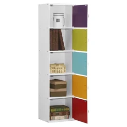 Hodedah HID5 High Quality 5 Shelf Home, Office, And School Enclosed Organization Storage 59 Inch Tall Slim Bookcase Cabinets, Rainbow Finish 6 Hodedah HID5 High Quality 5 Shelf Home, Office, And School Enclosed Organization Storage 59 Inch Tall Slim Bookcase Cabinets, Rainbow Finish -Rubbermaid Shop GUEST d8e413b5 7292 4426 8ce4 f3abe3e1ec38