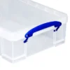 Really Useful Box 8.1 Liter Plastic Stackable Storage Container Bin With Snap Lid & Built-In Clip Lock Handles For Home Or Office Organization, Clear