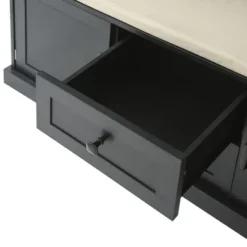 TiramisuBest 3-in-1 Hall Tree With Cushion,3 Hooks & Storage,Entryway Bench With Drawers And Cabinets,47.2" Wide,Black,Ideal For Hallway Organization -Rubbermaid Shop GUEST ddd6badd 6716 441e 9d1f 3dbd0c08978b