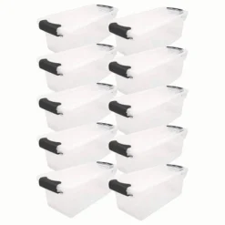 Homz 7.5 Quart Clear Plastic Stackable Storage Container Tote With Secure Latching Lid For Home And Office Organization -Rubbermaid Shop GUEST dddaf4f8 12ab 417c 9a62 8ba94870e38c