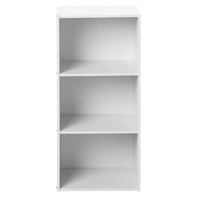 Hodedah HID23 High Quality 3 Shelf Home, Office, And School Organization Storage 35.70 Inch Tall Slim Bookcase Cabinets To Display Decor, White 1 Hodedah HID23 High Quality 3 Shelf Home, Office, And School Organization Storage 35.70 Inch Tall Slim Bookcase Cabinets To Display Decor, White