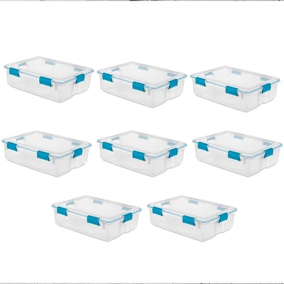 Sterilite Multipurpose Plastic Under-Bed Storage Tote Bins With Secure Gasket Latching Lids For Home Organization 7 Sterilite Multipurpose Plastic Under-Bed Storage Tote Bins With Secure Gasket Latching Lids For Home Organization - Image 7
