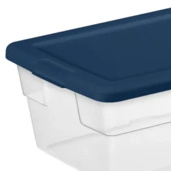 Sterilite Stackable 6 Quart Clear Home Storage Box With Handles And Blue Lid For Efficient, Space Saving Household Storage And Organization (30 Pack) -Rubbermaid Shop GUEST e4747329 61a0 47c6 b164 06d139f2535d