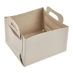 Juvale 2 Pack Faux Leather Foldable Storage Bins With Handles, Collapsible Baskets For Home Organization, Grey, 10 X 6.5 In -Rubbermaid Shop GUEST e4dfc50e eb1a 4149 aeb0 31c6c7aab690