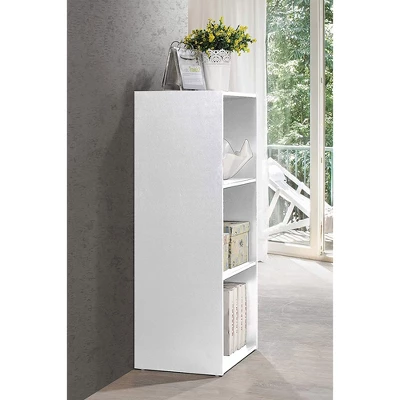 Hodedah HID23 High Quality 3 Shelf Home, Office, And School Organization Storage 35.70 Inch Tall Slim Bookcase Cabinets To Display Decor, White 4 Hodedah HID23 High Quality 3 Shelf Home, Office, And School Organization Storage 35.70 Inch Tall Slim Bookcase Cabinets To Display Decor, White - Image 4