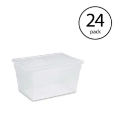 Sterilite Plastic Stacking Storage Container With Latching Lid For Seasonal Decorations And Space Saving Organization