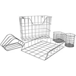 Sorbus Wire Metal 5 In 1 Desk Organizer Set - For Office Storage And Organization -Rubbermaid Shop GUEST e8c85f03 4ada 42af 9bd6 ac64079fc5f6