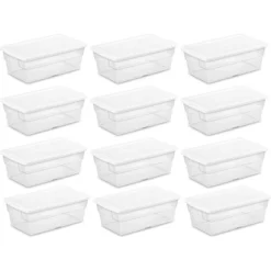 Sterilite 6 Quart Clear Plastic Stacking Storage Container Tote With White Lid For Garage, Kitchen, And Closet Organization -Rubbermaid Shop GUEST eaa46d85 c01f 4bcd 8f1e b53e57c174a9