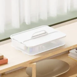 Click In Place Large Lid With Handle For Plastic Storage Bins For Home And Office Organization White - Brightroom™ -Rubbermaid Shop GUEST ec06ca60 bc14 4ab1 a3f5 f5ea81dab0c1